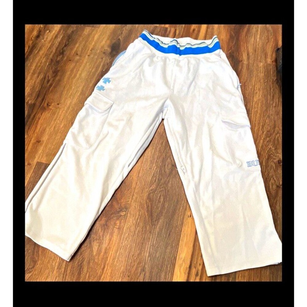 Burton Men’s Snow Pants M White/Blue Drawstring Cargo Pockets 28x25